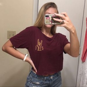 Cactus Cropped Surf Shop T